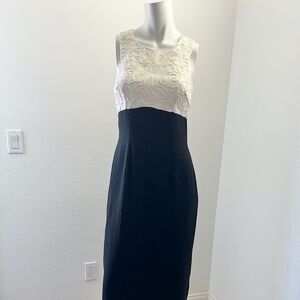 vintage 90s black and white / 1990s rampage / classic prom cocktail dress Size 7